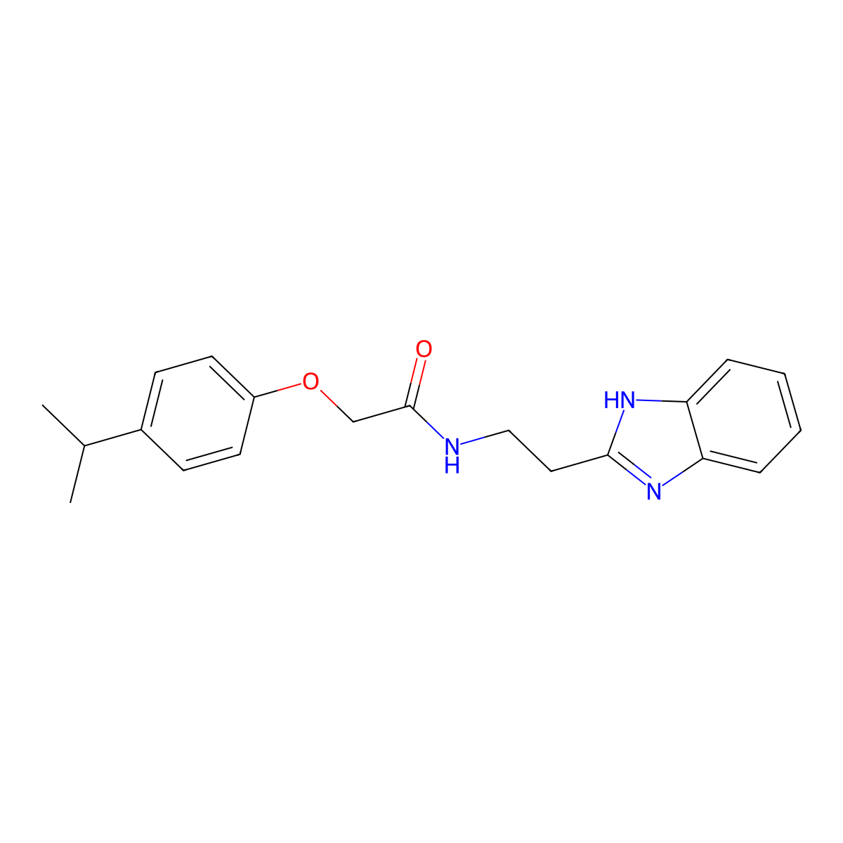 N-[2-(1H-Benzoimidazol-2-yl)-ethyl]-2-(4-isopropyl-phenoxy)-acetamide molecular structure, CAS 303991-31-3