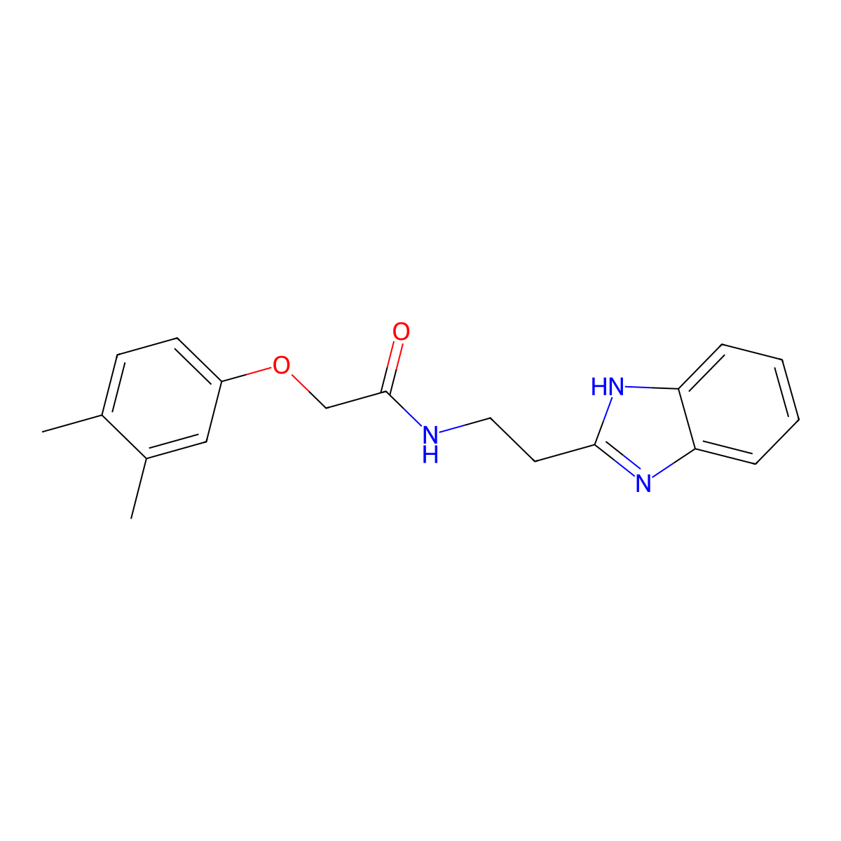 N-[2-(1H-benzimidazol-2-yl)ethyl]-2-(3,4-dimethylphenoxy)acetamide molecular structure, CAS 303991-32-4