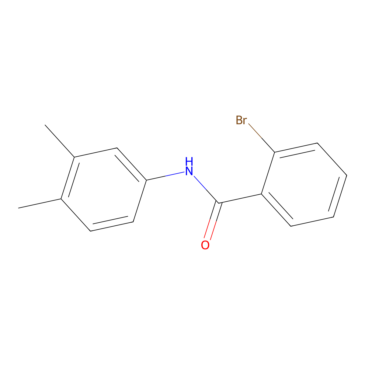 2-bromo-N-(3,4-dimethylphenyl)benzamide molecular structure, CAS 303991-53-9