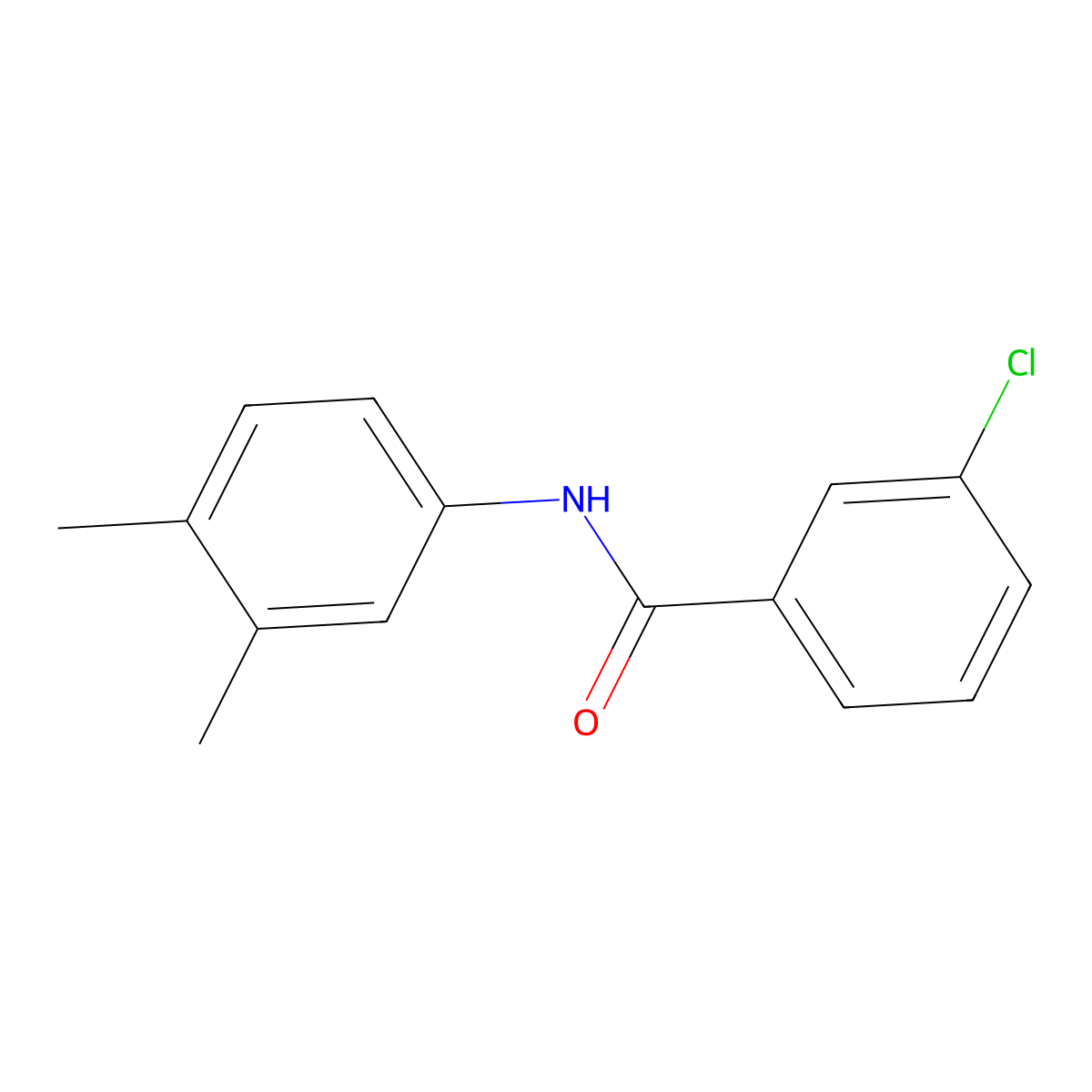 3-chloro-N-(3,4-dimethylphenyl)benzamide molecular structure, CAS 303991-54-0