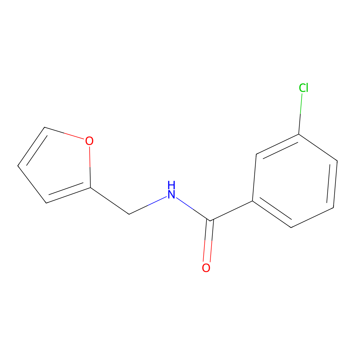 3-chloro-N-(2-furylmethyl)benzamide molecular structure, CAS 303991-71-1