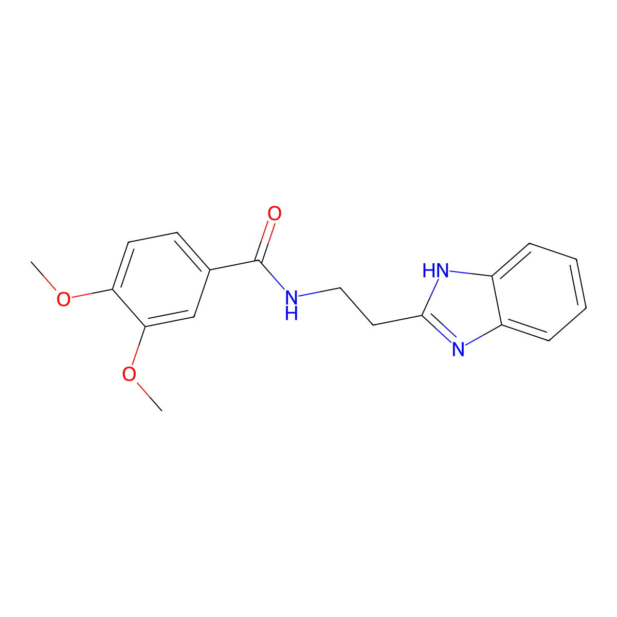 N-[2-(1H-benzimidazol-2-yl)ethyl]-3,4-dimethoxybenzamide molecular structure, CAS 303991-75-5