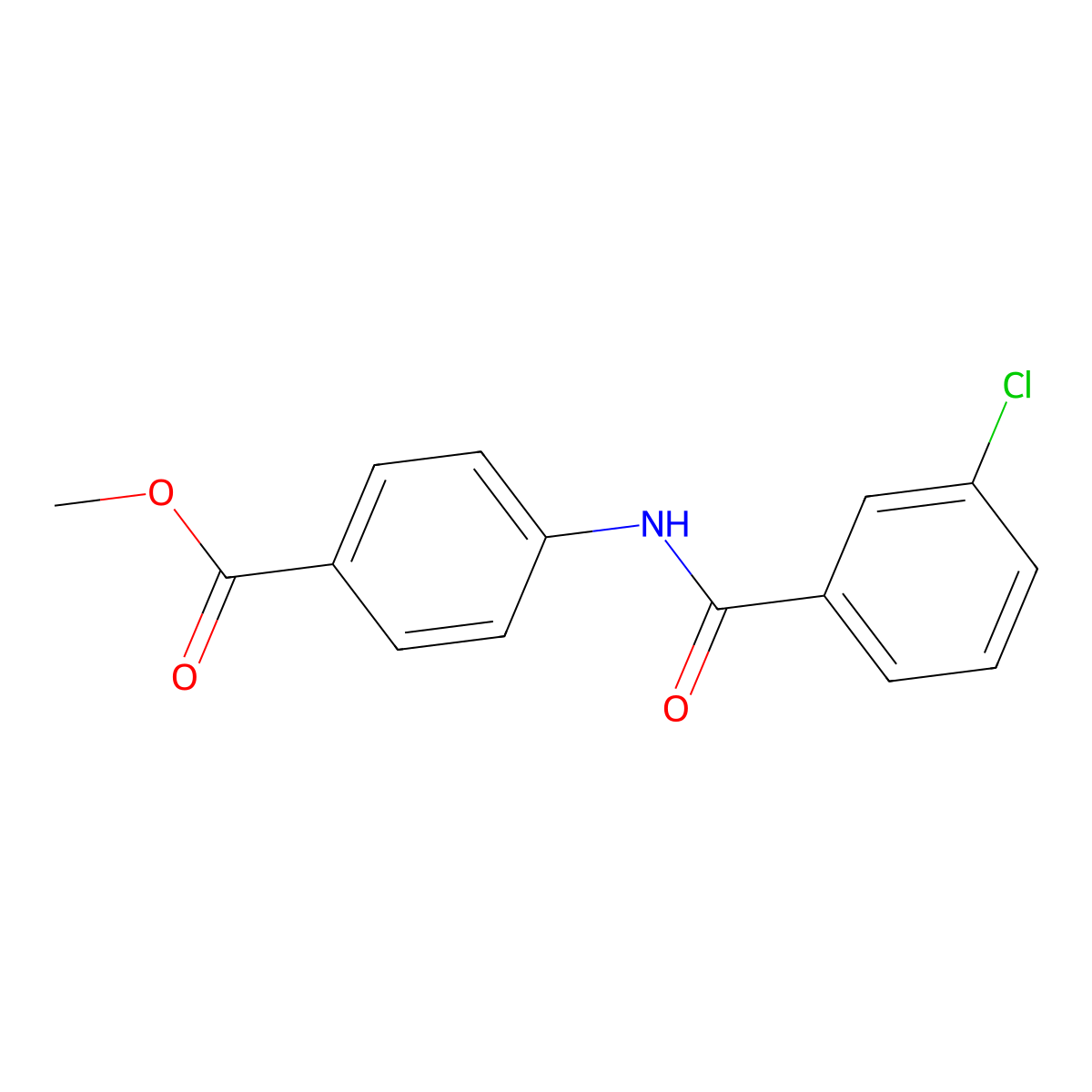 Methyl 4-[(3-chlorobenzoyl)amino]benzoate molecular structure, CAS 303991-80-2