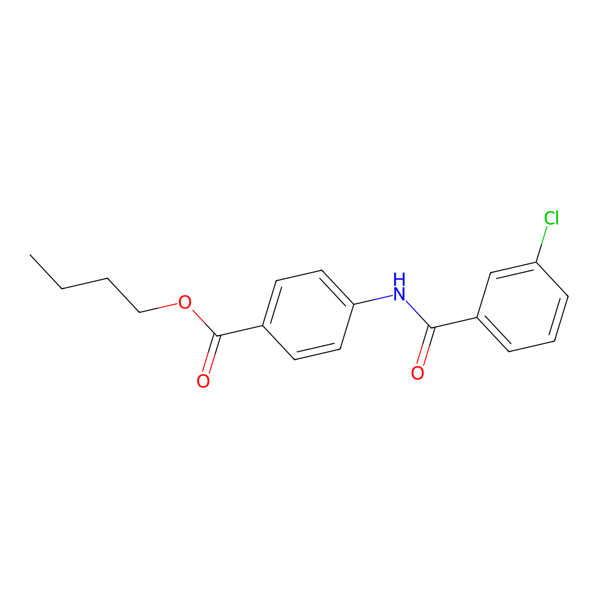 Butyl 4-[(3-chlorobenzoyl)amino]benzoate molecular structure, CAS 303991-93-7
