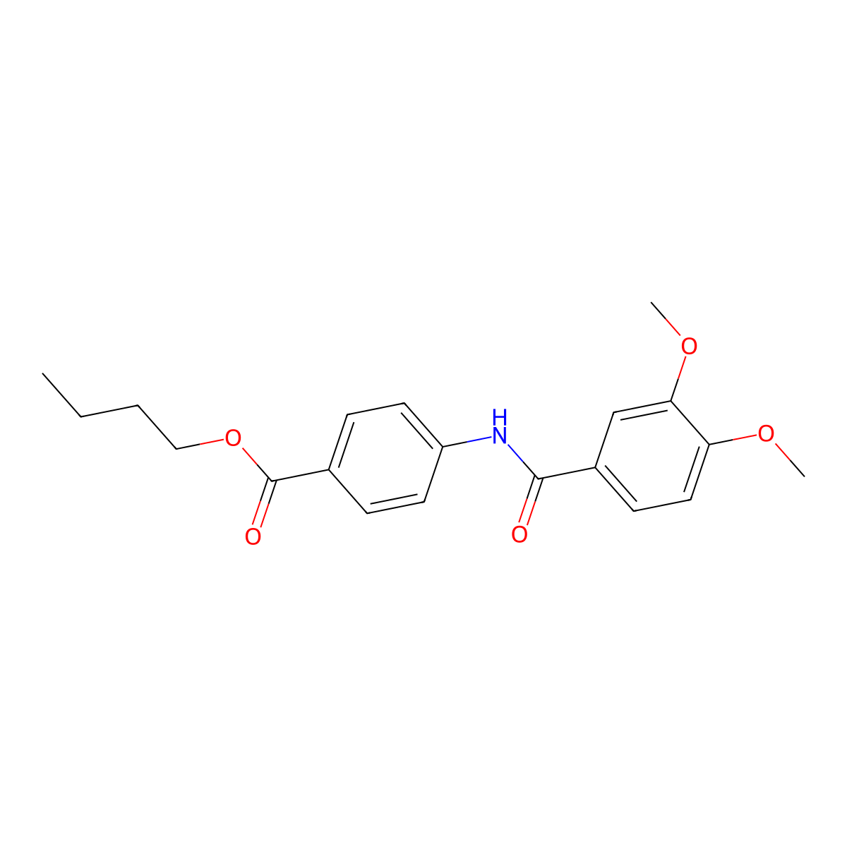 Butyl 4-[(3,4-dimethoxybenzoyl)amino]benzoate molecular structure, CAS 303991-95-9