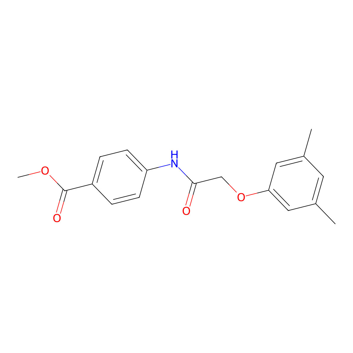 Methyl 4-[2-(3,5-dimethylphenoxy)acetamido]benzoate molecular structure, CAS 303992-09-8