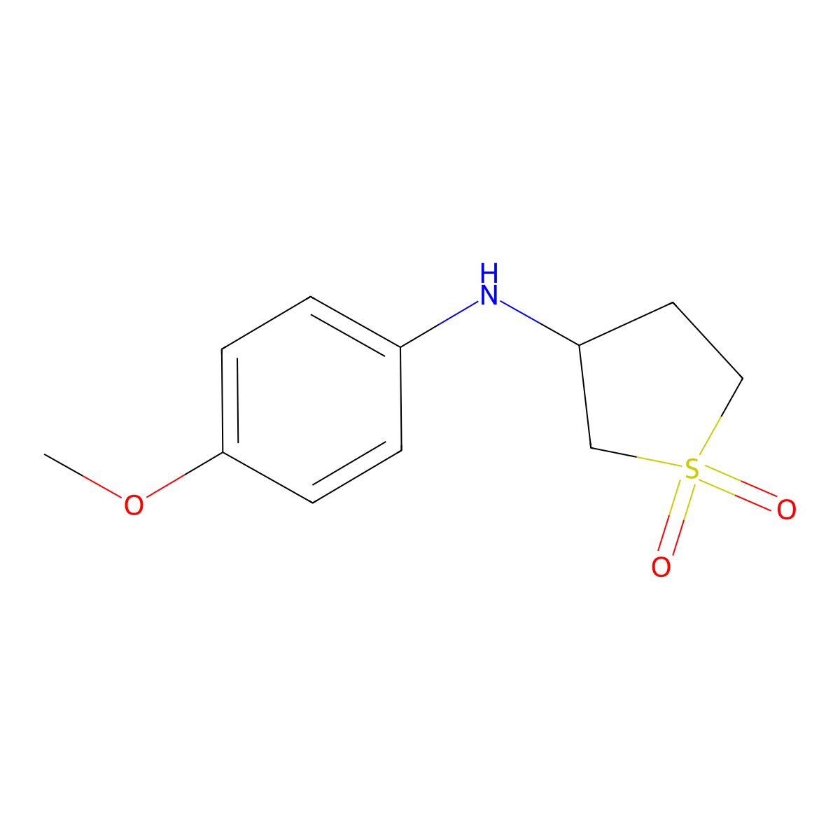 3-((4-Methoxyphenyl)amino)-1lambda6-thiolane-1,1-dione molecular structure, CAS 303992-20-3