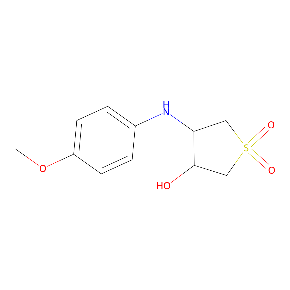 4-(4-Methoxyanilino)-1,1-dioxothiolan-3-ol molecular structure, CAS 303992-21-4