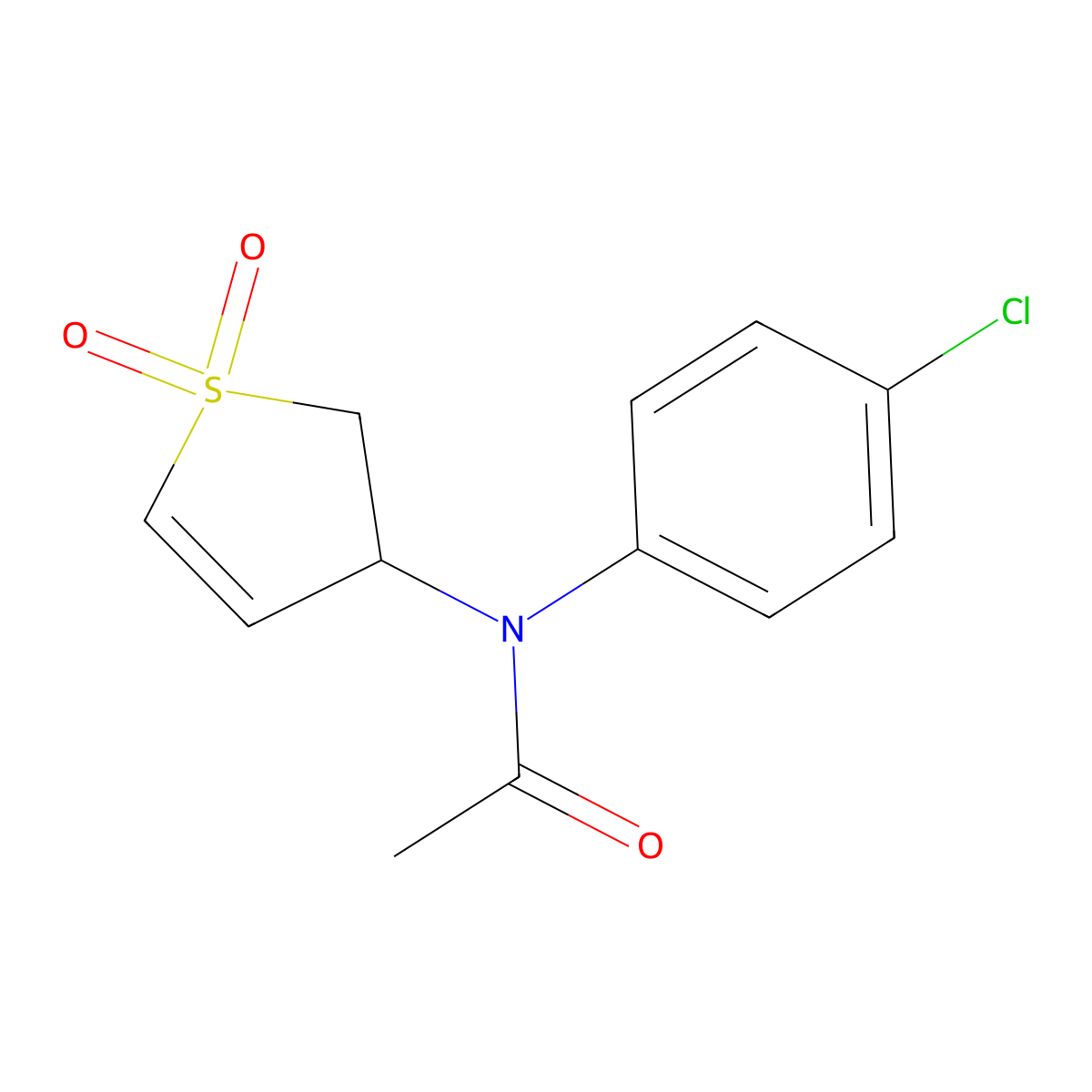 N-(4-chlorophenyl)-N-(1,1-dioxido-2,3-dihydrothiophen-3-yl)acetamide molecular structure, CAS 303992-34-9