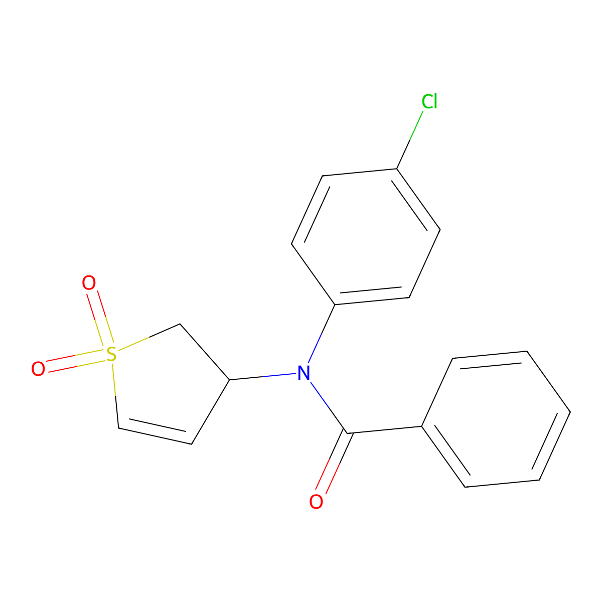N-(4-chlorophenyl)-N-(1,1-dioxo-2,3-dihydrothiophen-3-yl)benzamide molecular structure, CAS 303992-36-1