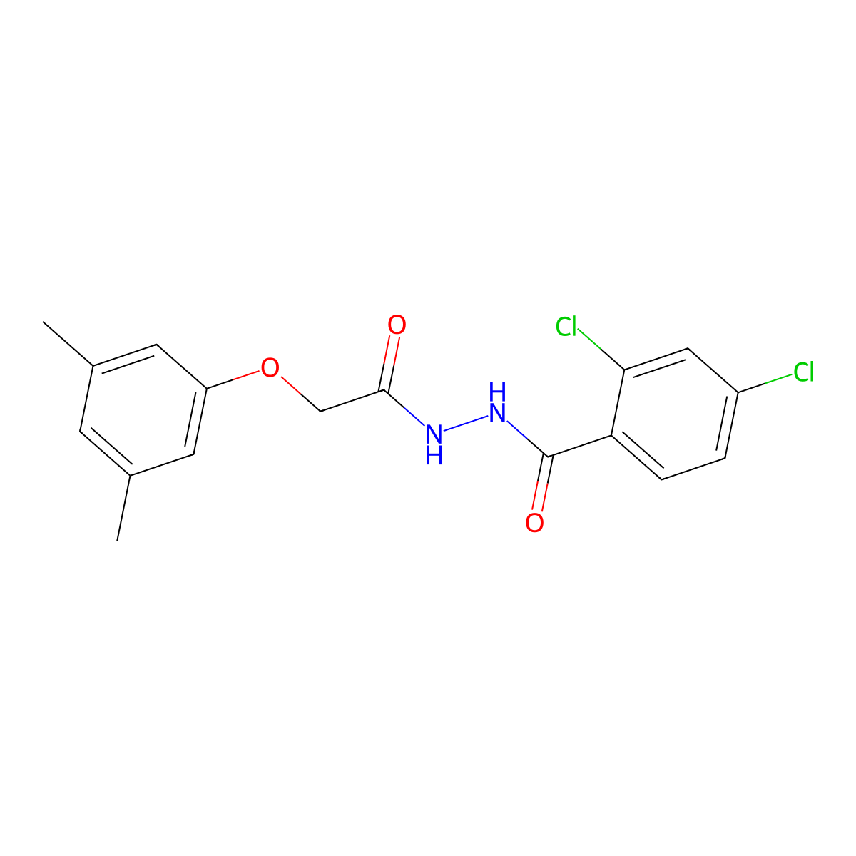 2,4-dichloro-N'-{[(3,5-dimethylphenyl)oxy]acetyl}benzohydrazide molecular structure, CAS 303992-78-1