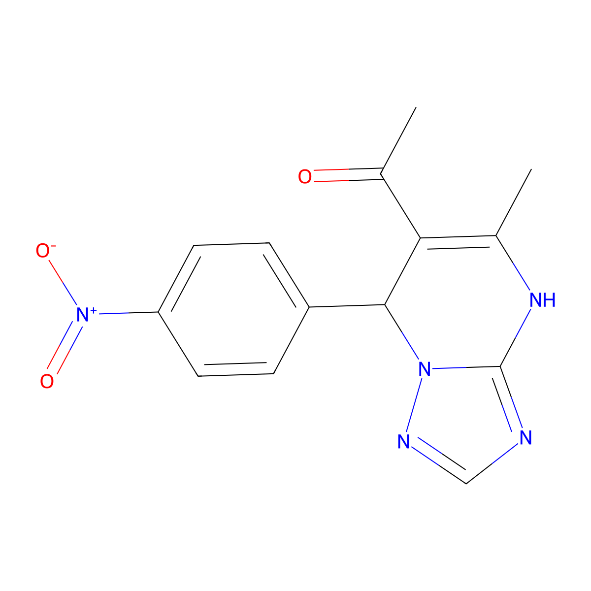 1-[5-Methyl-7-(4-nitrophenyl)-4,7-dihydro[1,2,4]triazolo[1,5-a]pyrimidin-6-yl]-1-ethanone molecular structure, CAS 303994-49-2