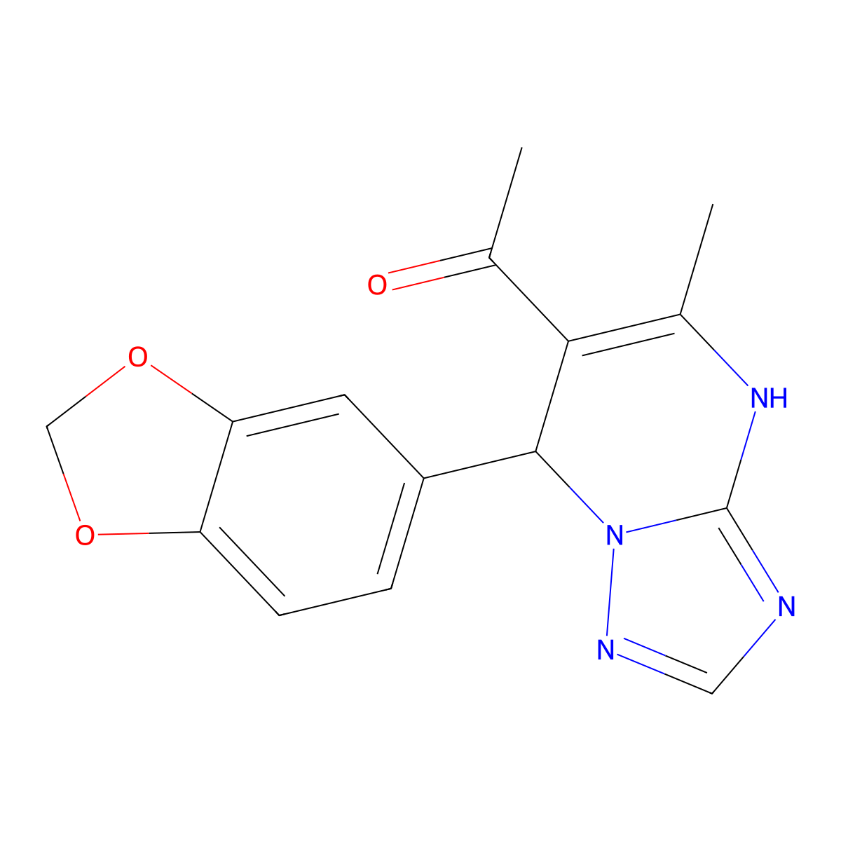 1-[7-(1,3-Benzodioxol-5-yl)-5-methyl-4,7-dihydro[1,2,4]triazolo[1,5-a]pyrimidin-6-yl]-1-ethanone molecular structure, CAS 303994-52-7