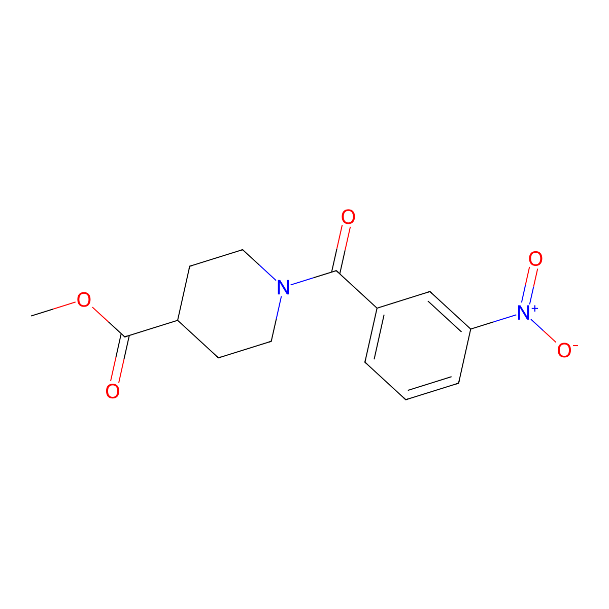 Methyl 1-(3-nitrobenzoyl)piperidine-4-carboxylate molecular structure, CAS 303994-54-9