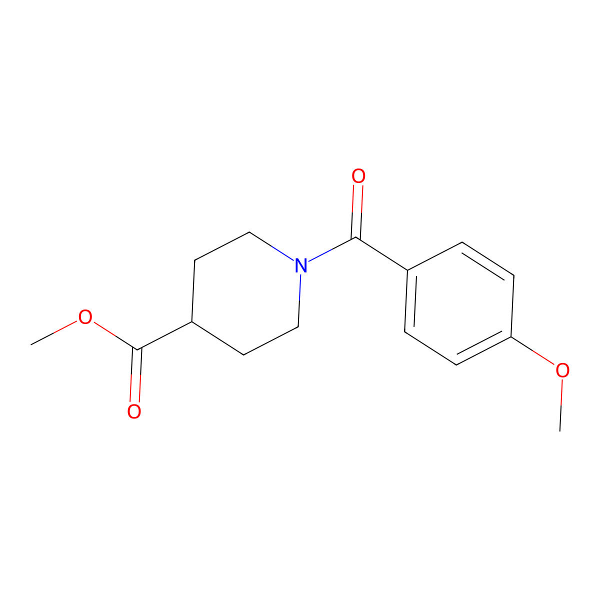 Methyl 1-(4-methoxybenzoyl)piperidine-4-carboxylate molecular structure, CAS 303994-55-0