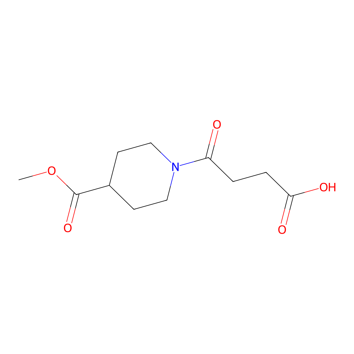 4-(4-(Methoxycarbonyl)piperidin-1-yl)-4-oxobutanoic acid molecular structure, CAS 303994-57-2