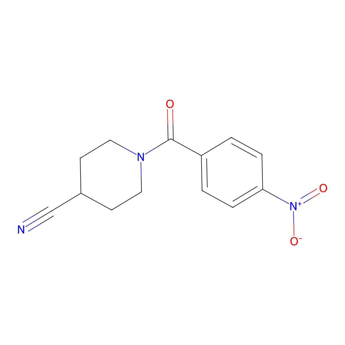 1-(4-Nitrobenzoyl)piperidine-4-carbonitrile molecular structure, CAS 303994-60-7