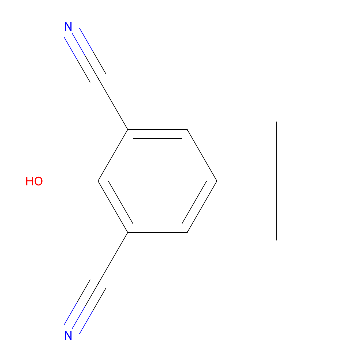 5-(Tert-butyl)-2-hydroxyisophthalonitrile molecular structure, CAS 303994-63-0