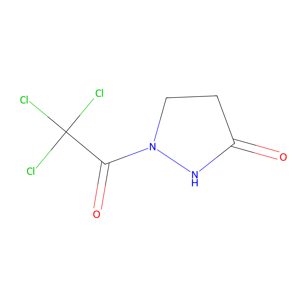 1-(2,2,2-Trichloroacetyl)pyrazolidin-3-one molecular structure, CAS 303994-71-0