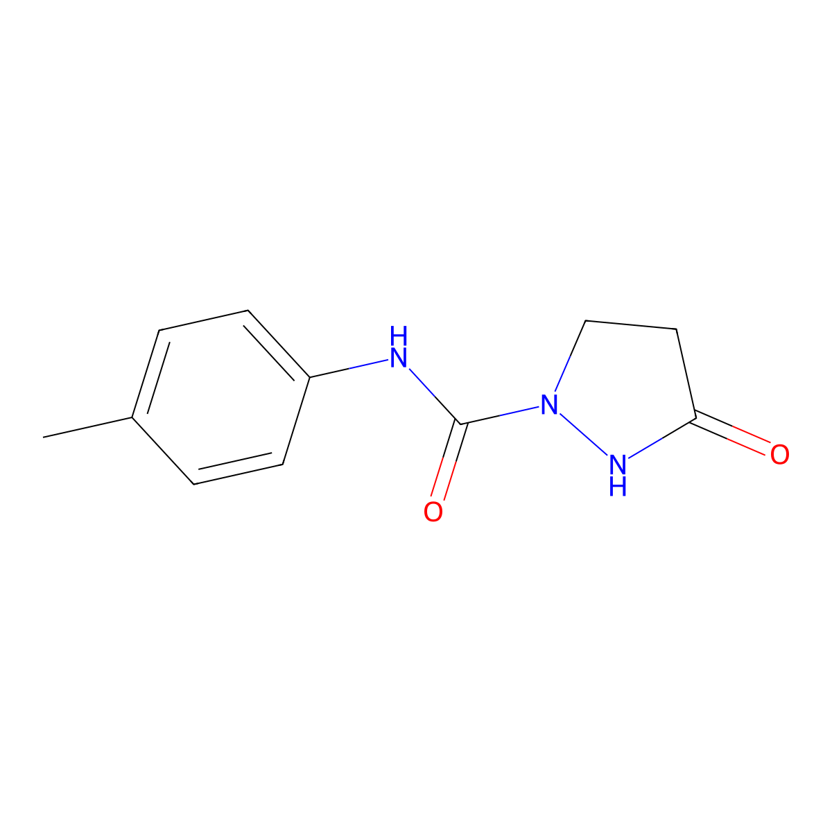 N-(4-methylphenyl)-3-oxopyrazolidine-1-carboxamide molecular structure, CAS 303994-75-4