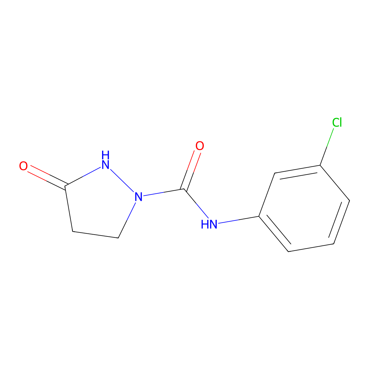 N-(3-chlorophenyl)-3-oxopyrazolidine-1-carboxamide molecular structure, CAS 303994-76-5