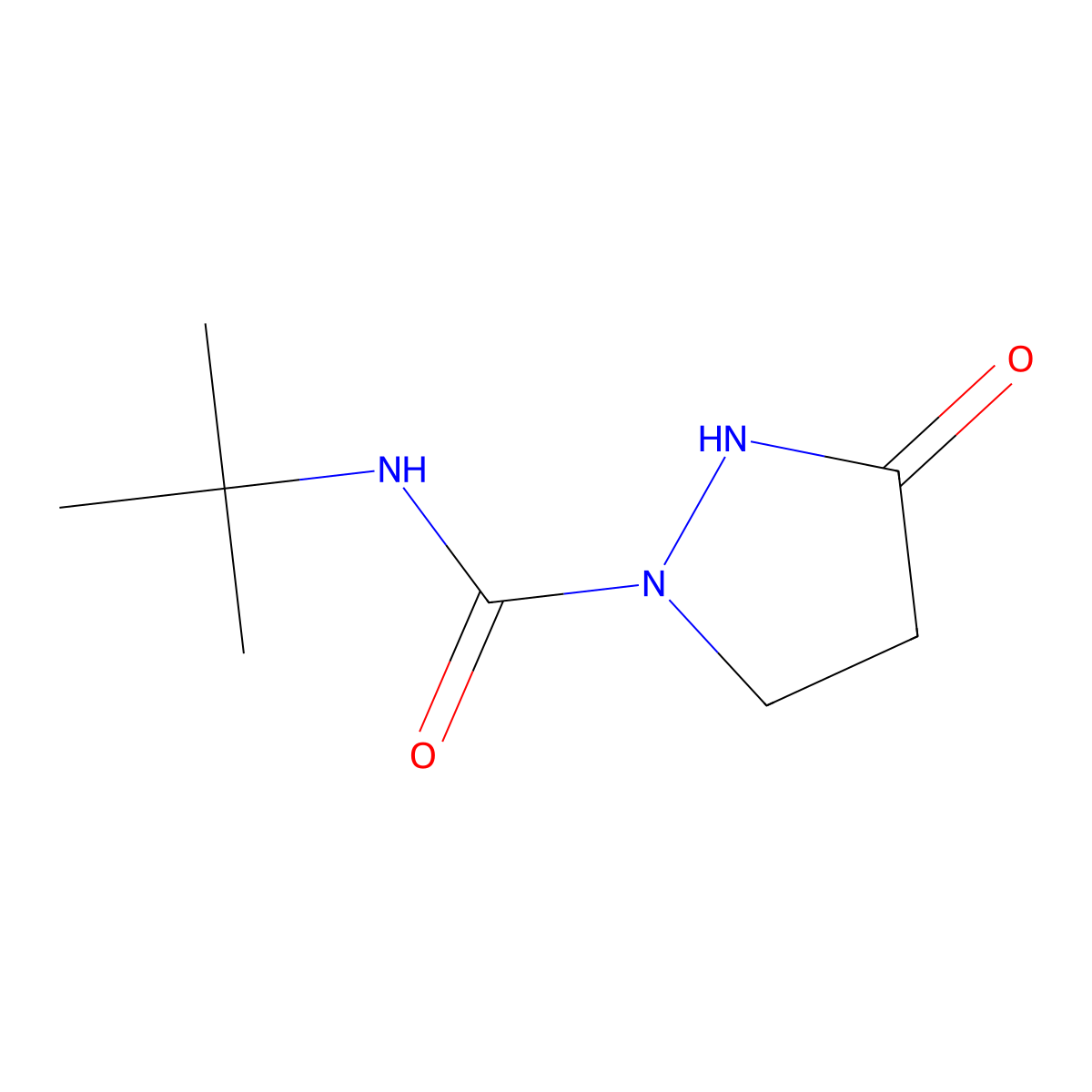 N-tert-butyl-3-oxopyrazolidine-1-carboxamide molecular structure, CAS 303994-88-9