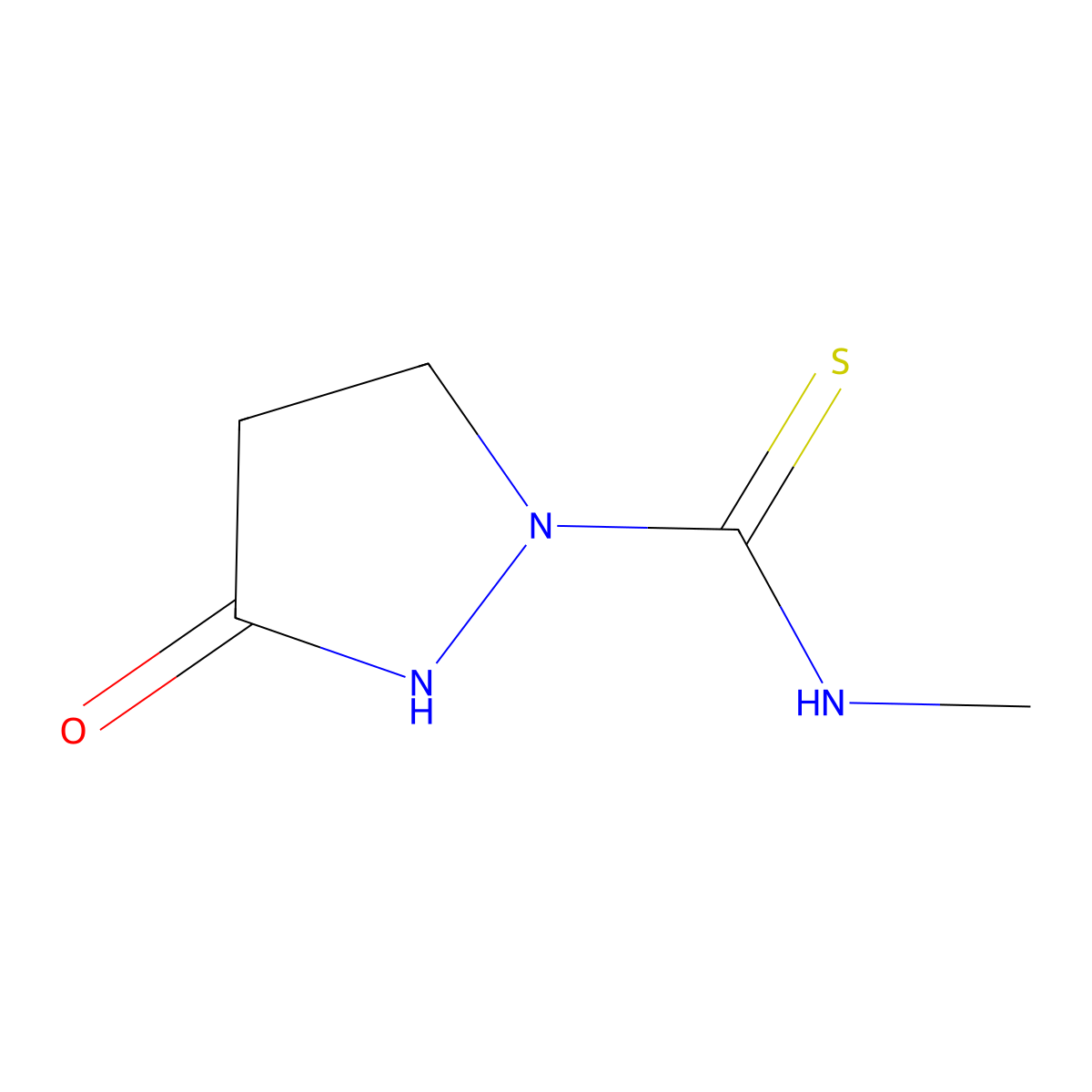 N-methyl-3-oxopyrazolidine-1-carbothioamide molecular structure, CAS 303994-98-1