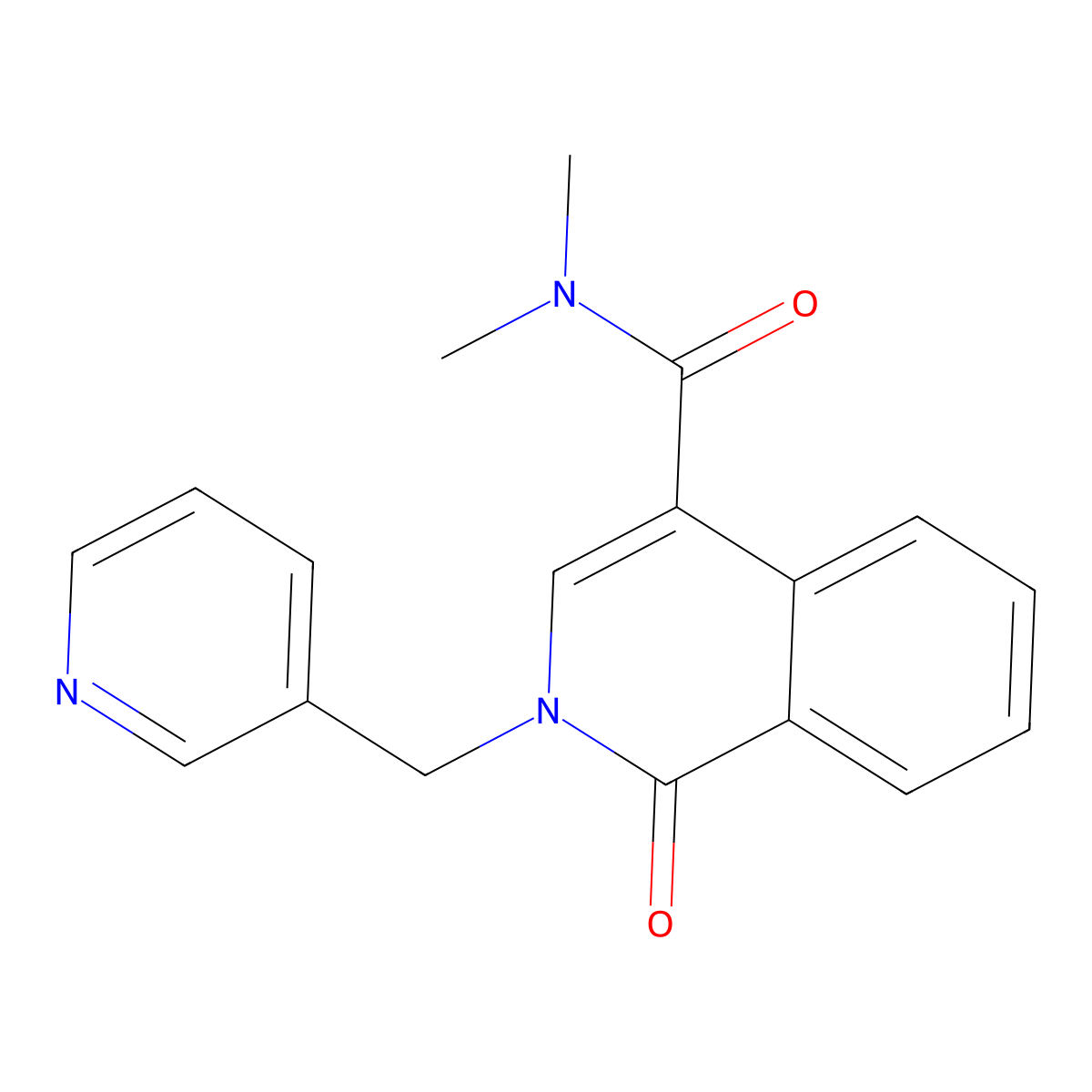N,N-dimethyl-1-oxo-2-(3-pyridinylmethyl)-1,2-dihydro-4-isoquinolinecarboxamide molecular structure, CAS 303995-17-7