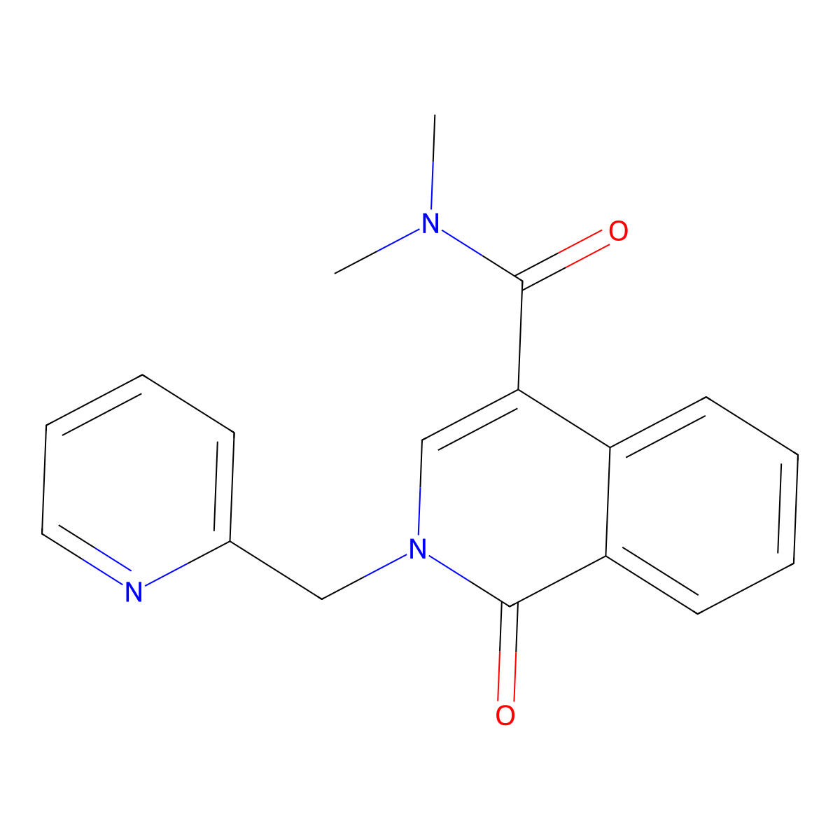 N,N-dimethyl-1-oxo-2-(2-pyridinylmethyl)-1,2-dihydro-4-isoquinolinecarboxamide molecular structure, CAS 303995-31-5