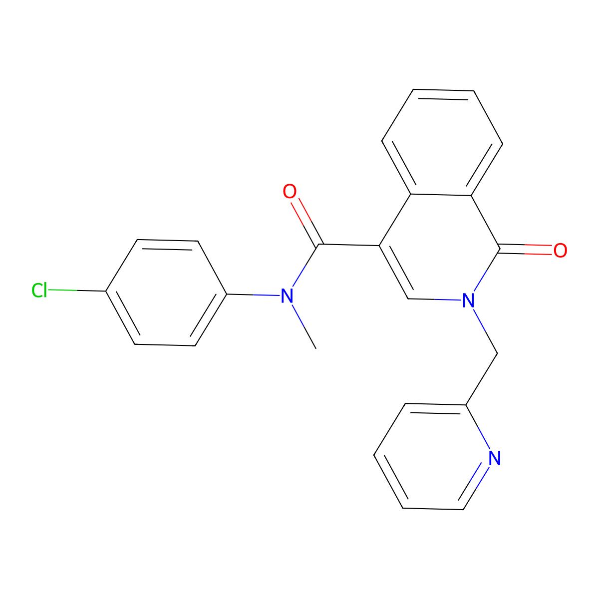 N-(4-chlorophenyl)-N-methyl-1-oxo-2-(2-pyridinylmethyl)-1,2-dihydro-4-isoquinolinecarboxamide molecular structure, CAS 303995-37-1