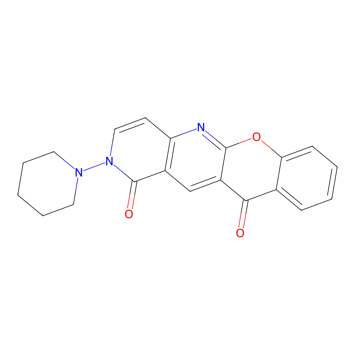 2-piperidino-1H-chromeno[2,3-b][1,6]naphthyridine-1,11(2H)-dione molecular structure, CAS 303995-55-3