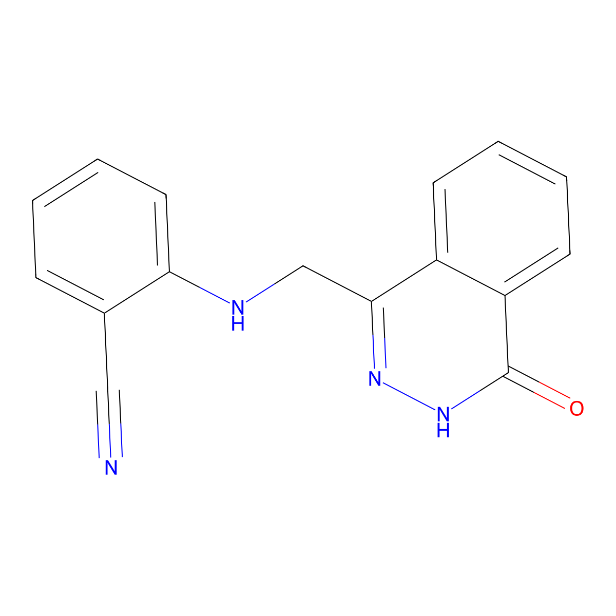 2-{[(4-Oxo-3,4-dihydro-1-phthalazinyl)methyl]amino}benzenecarbonitrile molecular structure, CAS 303995-59-7