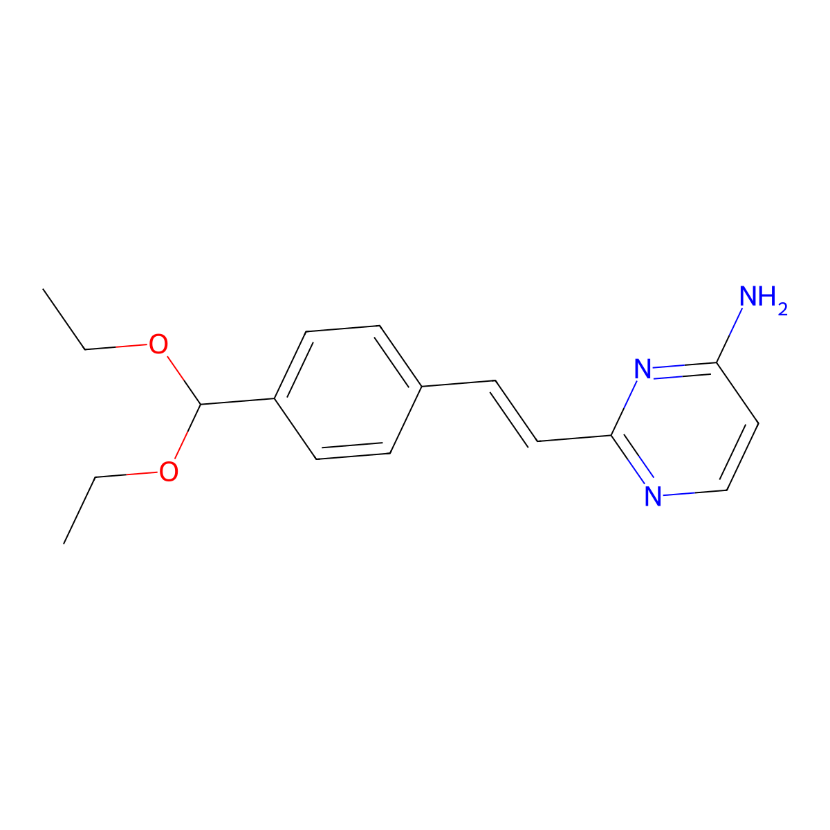 2-[4-(Diethoxymethyl)styryl]-4-pyrimidinylamine molecular structure, CAS 303995-69-9