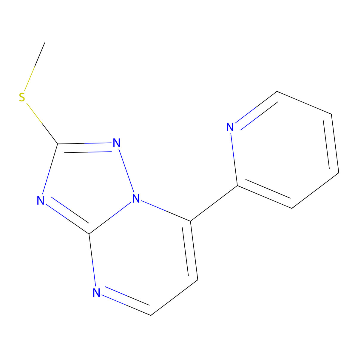 2-(Methylsulfanyl)-7-(2-pyridinyl)[1,2,4]triazolo[1,5-a]pyrimidine molecular structure, CAS 303995-85-9