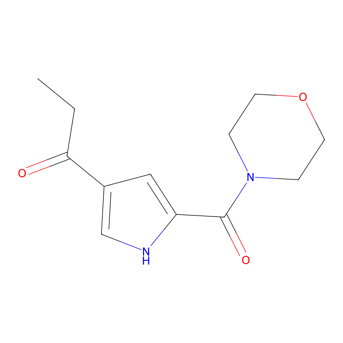 1-[5-(morpholine-4-carbonyl)-1H-pyrrol-3-yl]propan-1-one molecular structure, CAS 303995-86-0