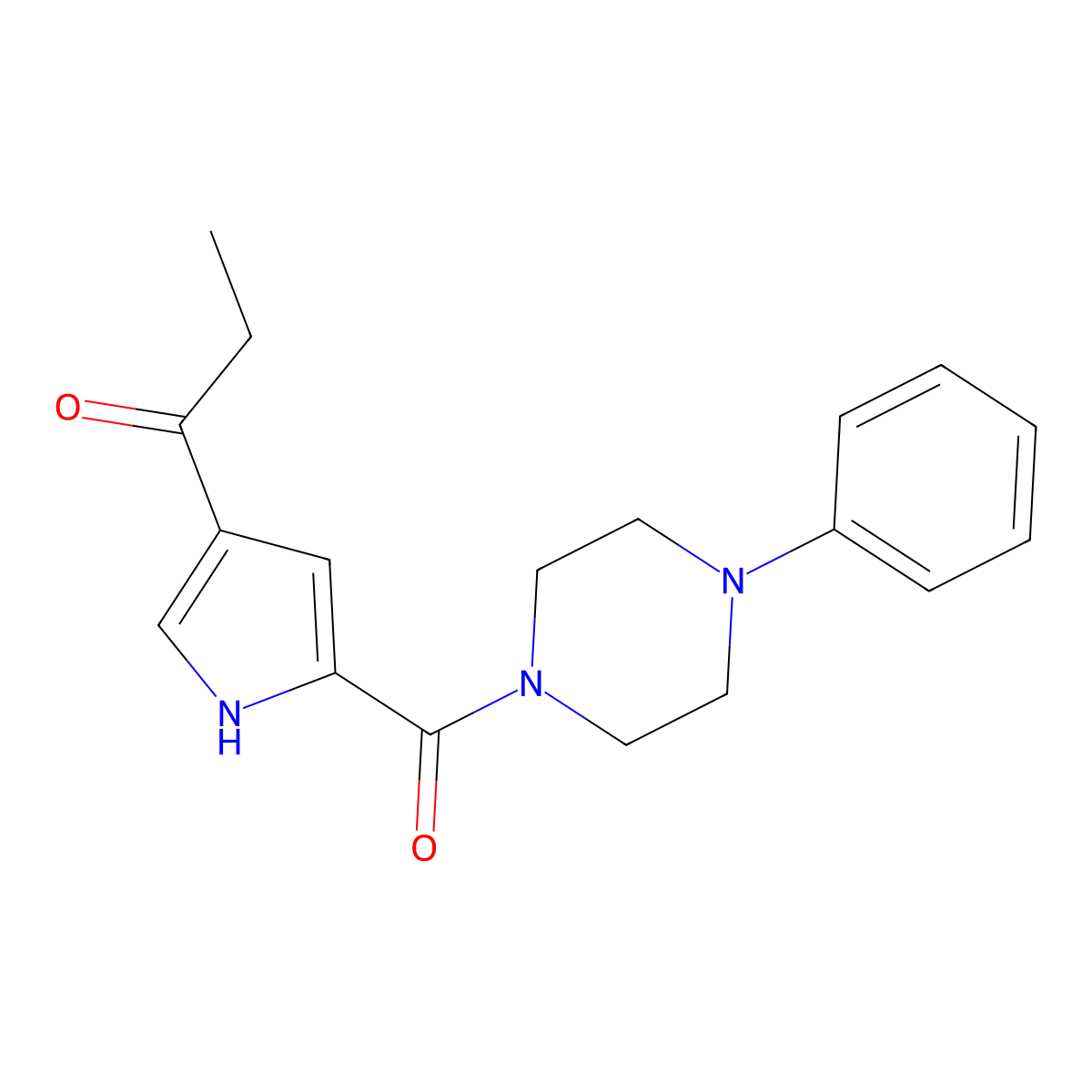 1-{5-[(4-phenylpiperazino)carbonyl]-1H-pyrrol-3-yl}-1-propanone molecular structure, CAS 303995-87-1