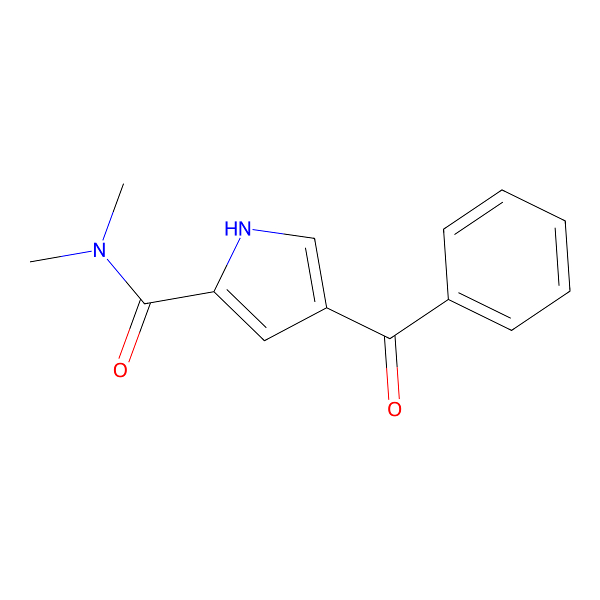 4-benzoyl-N,N-dimethyl-1H-pyrrole-2-carboxamide molecular structure, CAS 303995-89-3