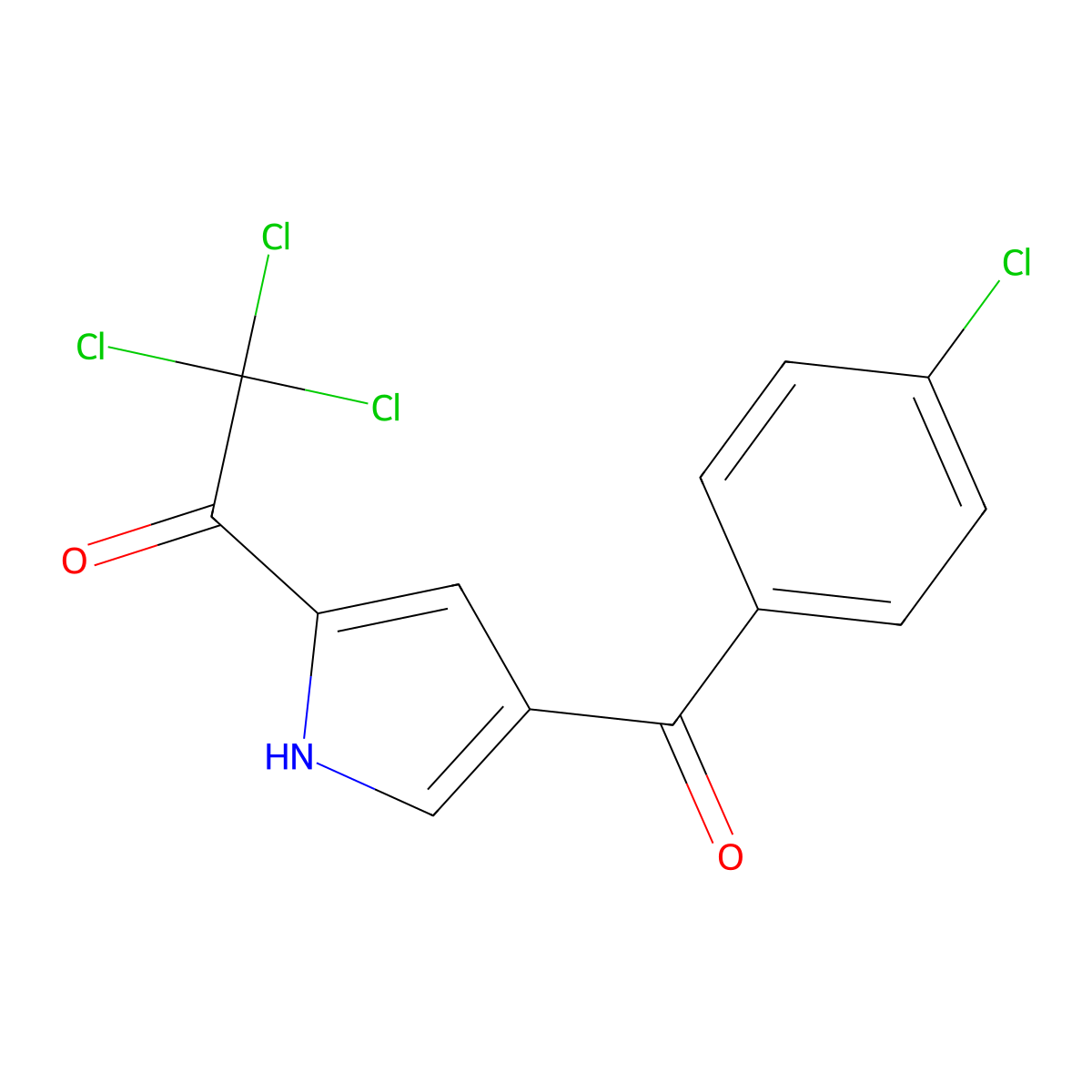 2,2,2-trichloro-1-[4-(4-chlorobenzoyl)-1H-pyrrol-2-yl]-1-ethanone molecular structure, CAS 303995-90-6
