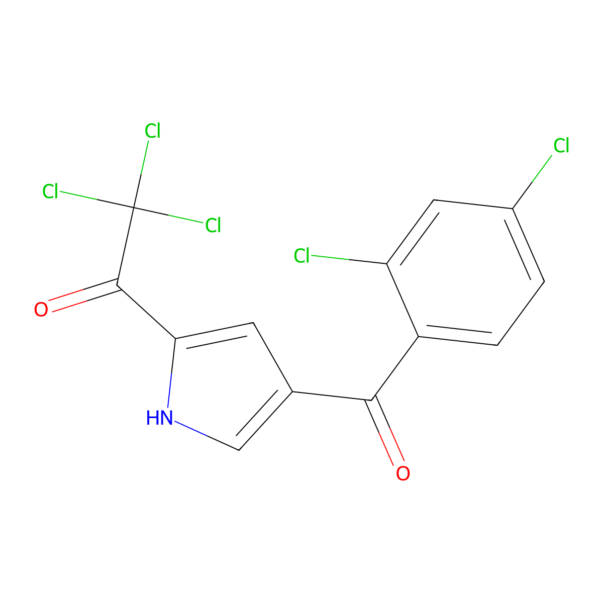 2,2,2-trichloro-1-[4-(2,4-dichlorobenzoyl)-1H-pyrrol-2-yl]-1-ethanone molecular structure, CAS 303995-92-8