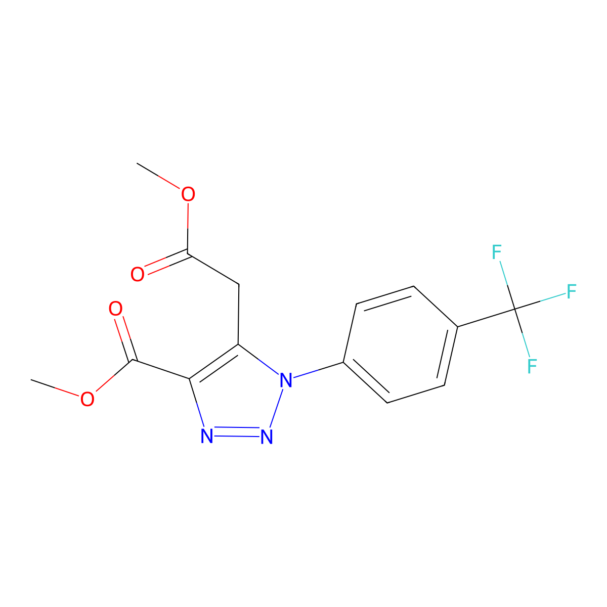 methyl 5-(2-methoxy-2-oxoethyl)-1-[4-(trifluoromethyl)phenyl]-1H-1,2,3-triazole-4-carboxylate molecular structure, CAS 303995-96-2