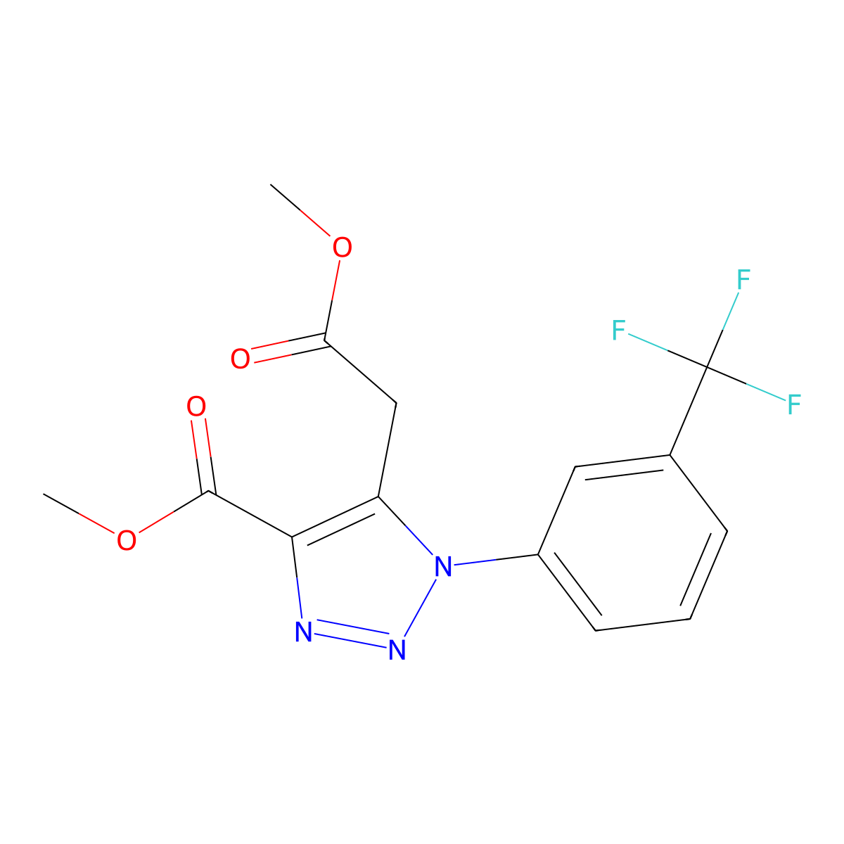 methyl 5-(2-methoxy-2-oxoethyl)-1-[3-(trifluoromethyl)phenyl]-1H-1,2,3-triazole-4-carboxylate molecular structure, CAS 303995-97-3