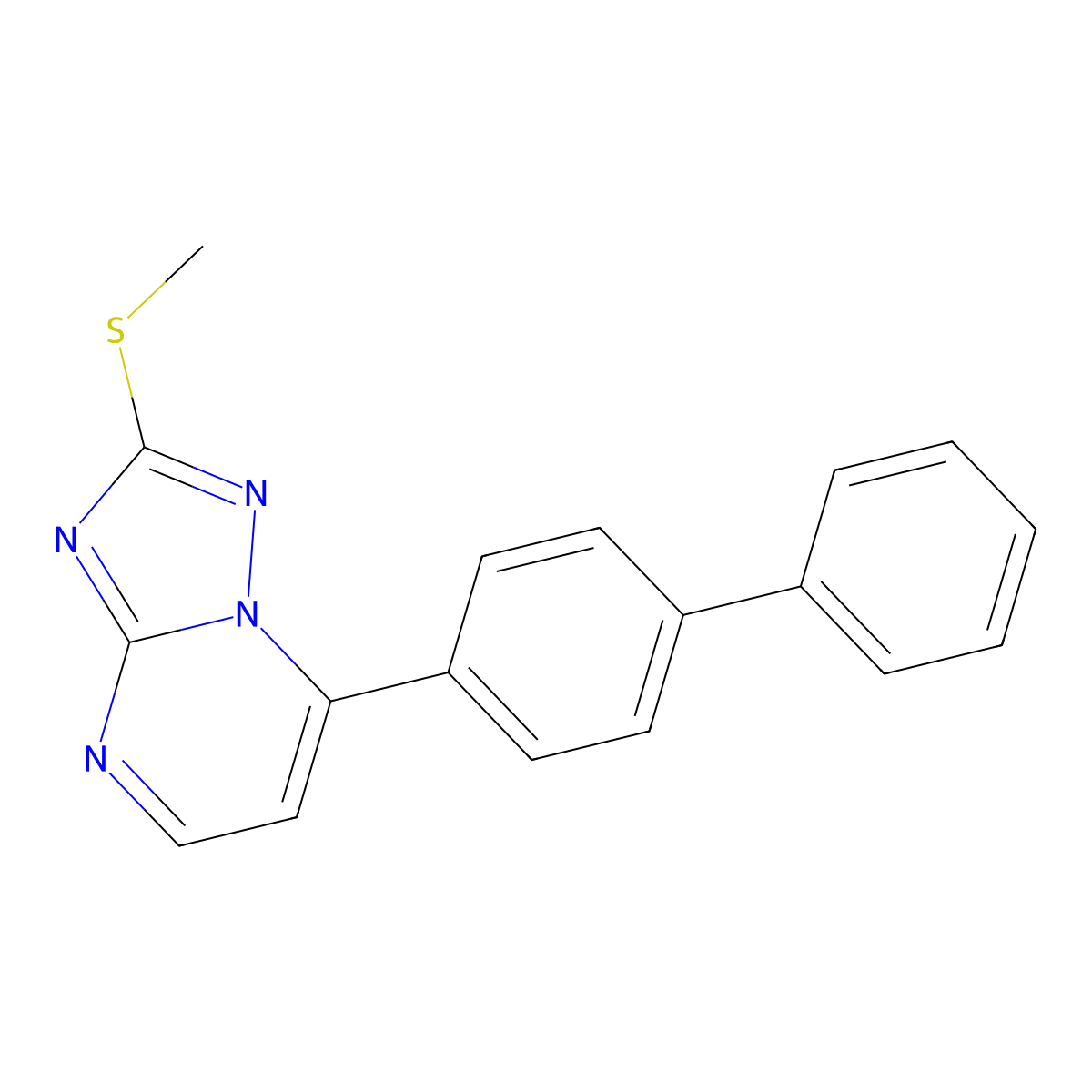 2-(Methylthio)-7-(4-phenylphenyl)-[1,2,4]triazolo[1,5-a]pyrimidine molecular structure, CAS 303995-99-5