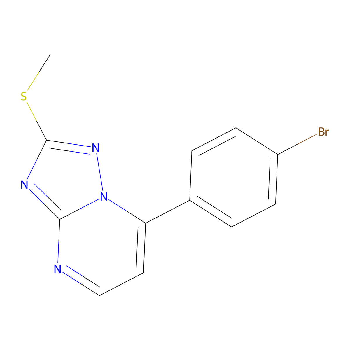 7-(4-Bromophenyl)-2-methylsulfanyl-[1,2,4]triazolo[1,5-a]pyrimidine molecular structure, CAS 303996-00-1