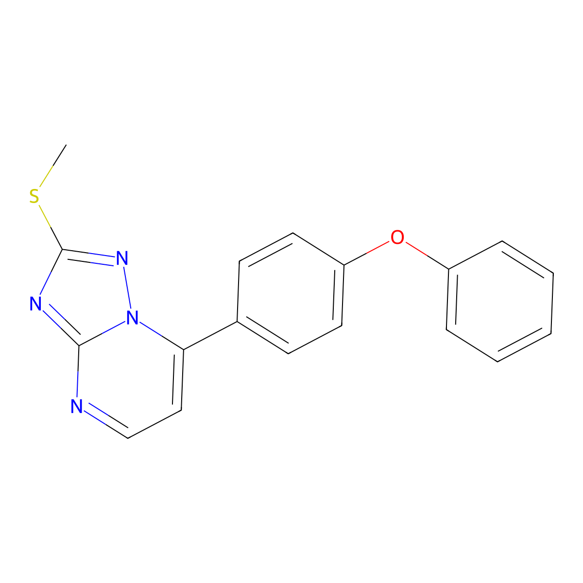 2-(Methylsulfanyl)-7-(4-phenoxyphenyl)[1,2,4]triazolo[1,5-a]pyrimidine molecular structure, CAS 303996-02-3