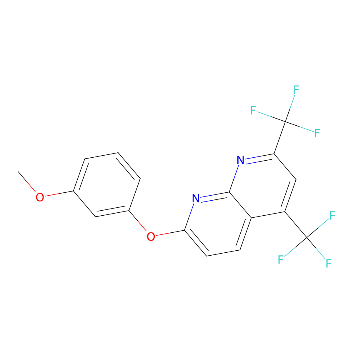 7-(3-Methoxyphenoxy)-2,4-bis(trifluoromethyl)-1,8-naphthyridine molecular structure, CAS 303996-17-0