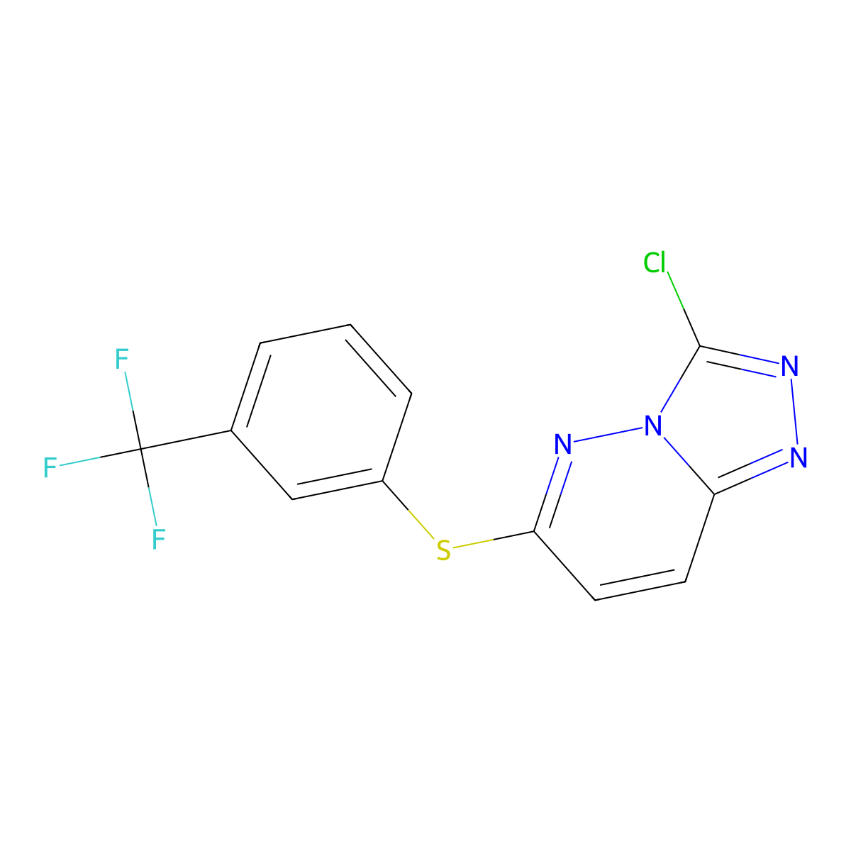 3-Chloro-6-[3-(trifluoromethyl)phenyl]sulfanyl-[1,2,4]triazolo[4,3-b]pyridazine molecular structure, CAS 303996-20-5