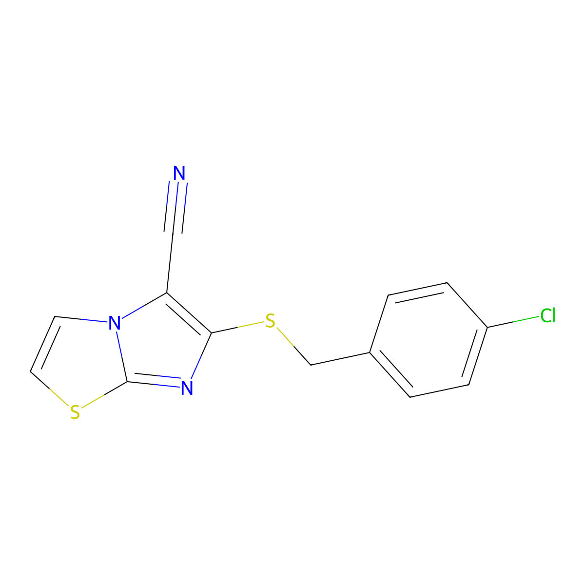 6-[(4-Chlorobenzyl)sulfanyl]imidazo[2,1-b][1,3]thiazole-5-carbonitrile molecular structure, CAS 303996-43-2