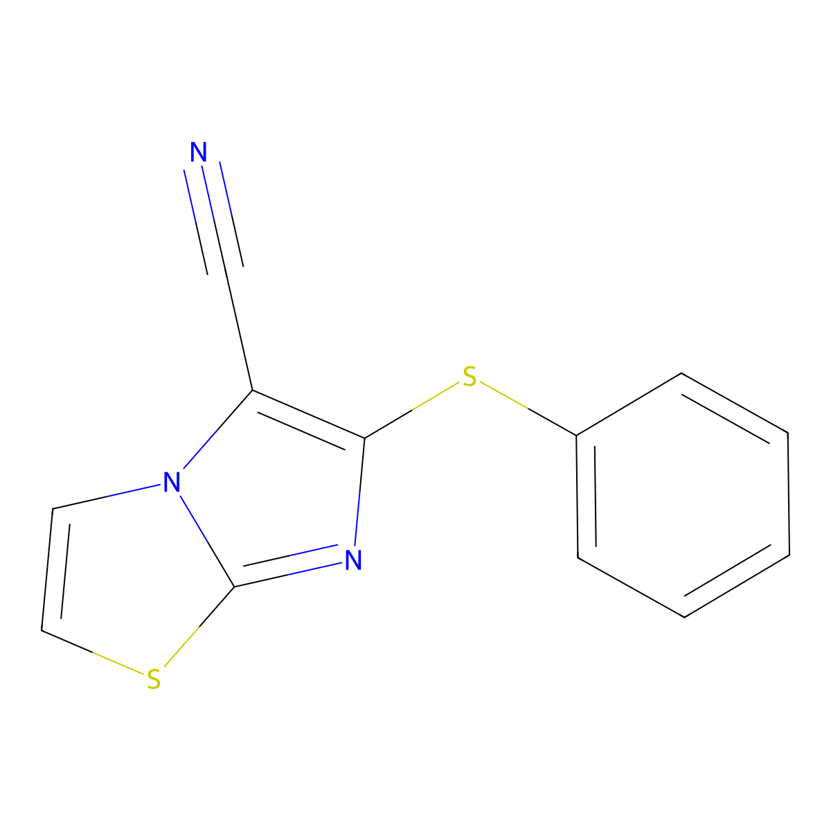 6-(Phenylthio)imidazo[2,1-b]thiazole-5-carbonitrile molecular structure, CAS 303996-44-3
