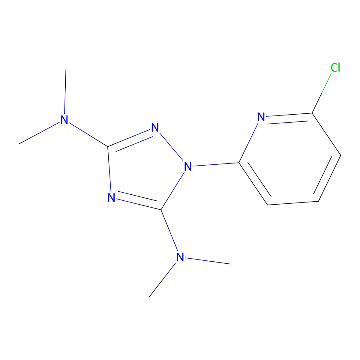 1-(6-chloro-2-pyridinyl)-N~3~,N~3~,N~5~,N~5~-tetramethyl-1H-1,2,4-triazole-3,5-diamine molecular structure, CAS 303996-59-0