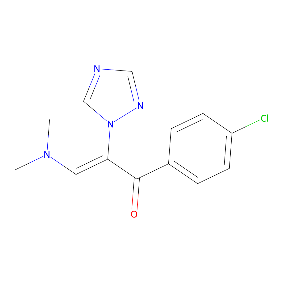1-(4-chlorophenyl)-3-(dimethylamino)-2-(1H-1,2,4-triazol-1-yl)-2-propen-1-one molecular structure, CAS 303996-62-5